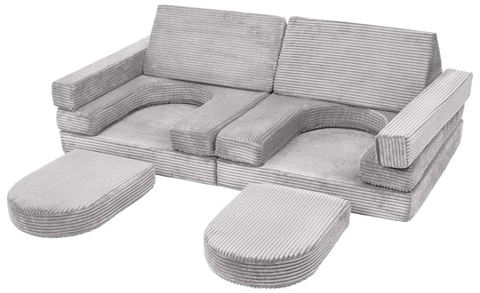 Modular sofa bed, multifunctional foam blocks, car with steering wheel