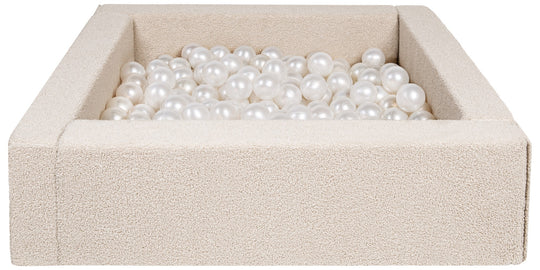 Square bouclé ball pit with 300 balls, 5 elements