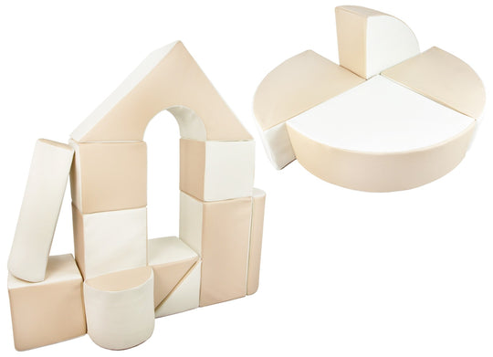 Castle + wheel set of 15 large foam blocks