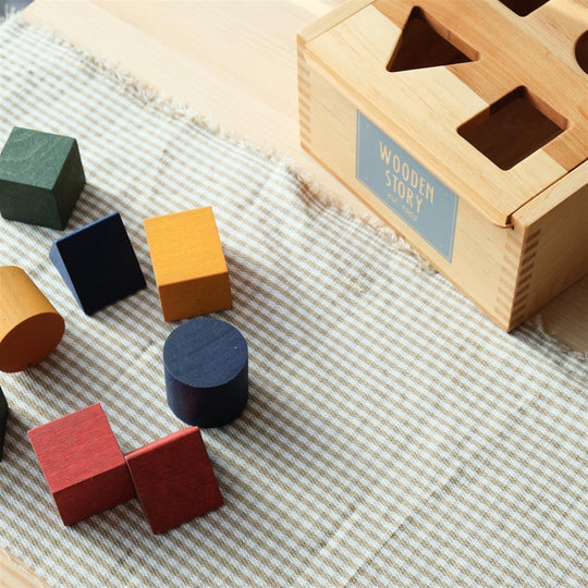 Houten Vormen Sorteerdoos - kleurrijk