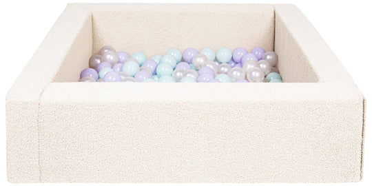 Square bouclé ball pit with 200 balls, 5 elements