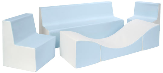 Kids furniture set: 2xarmchair + sofa + lounger, eco leather