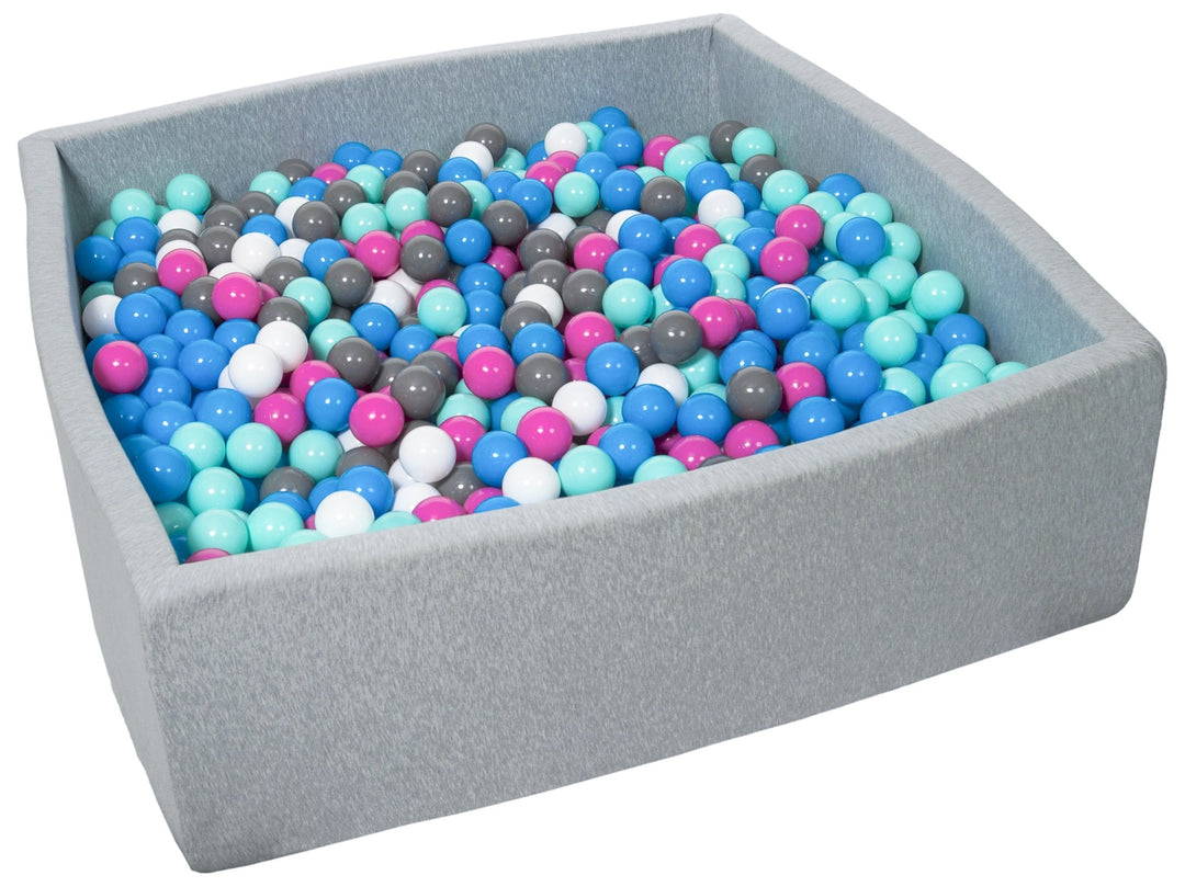Soft Jersey ball pit with 1200 balls, 120x120 cm