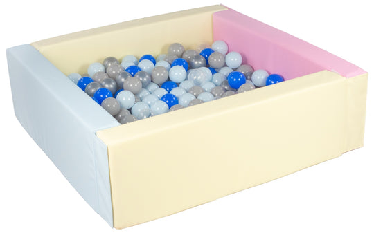 Square eco-leather ball pit with 300 balls, 5 elements