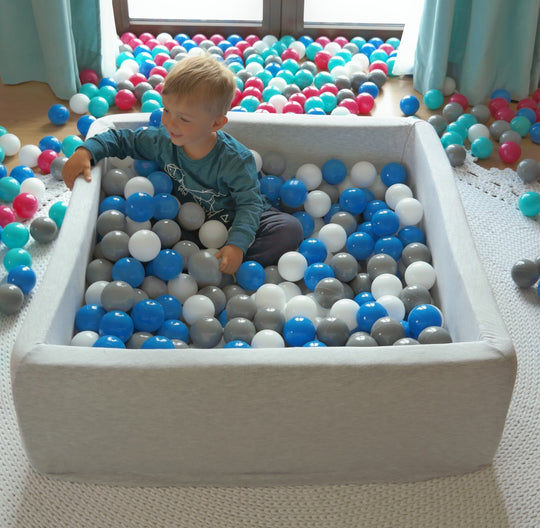 Soft Jersey ball pit with 200 balls, 90x90 cm