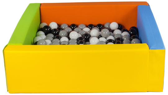 Square eco-leather ball pit with 200 balls, 5 elements
