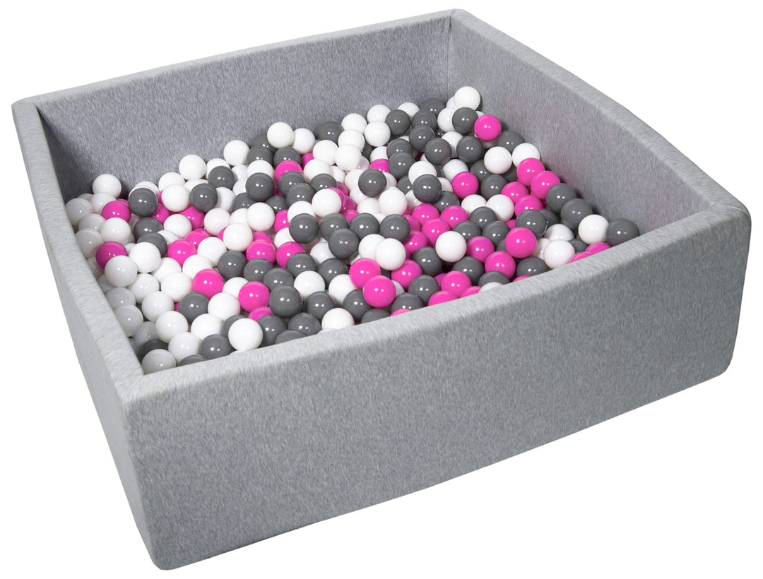 Soft Jersey ball pit with 600 balls, 120x120 cm