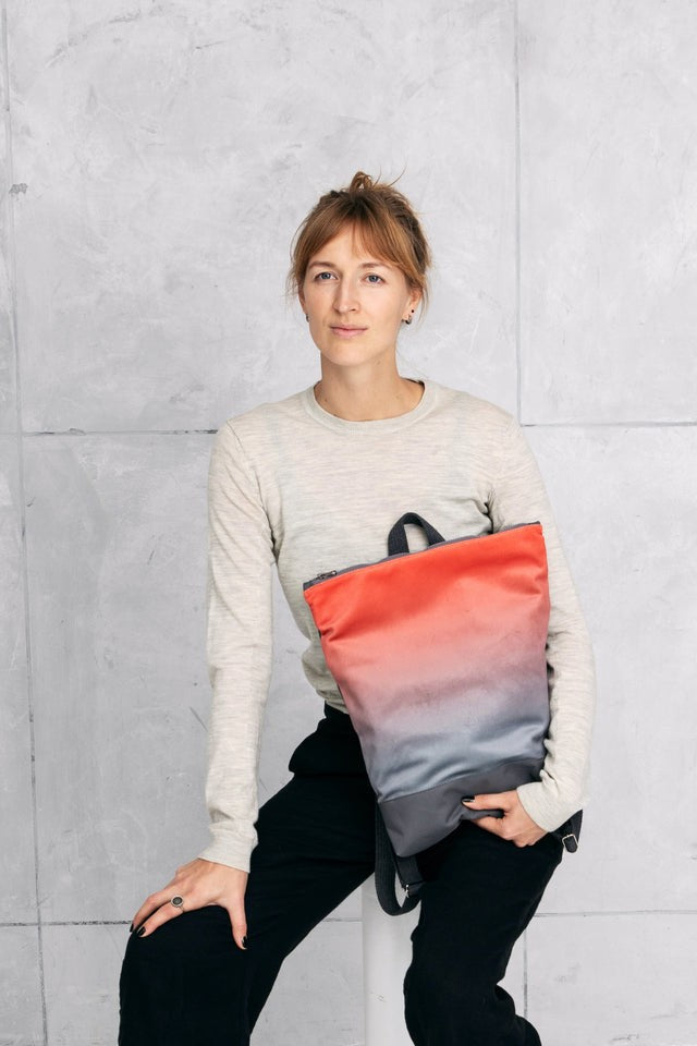 Faux Leather Backpack - Salmon