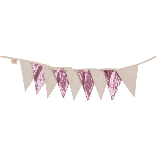 Sequin Garland - Pink and Beige