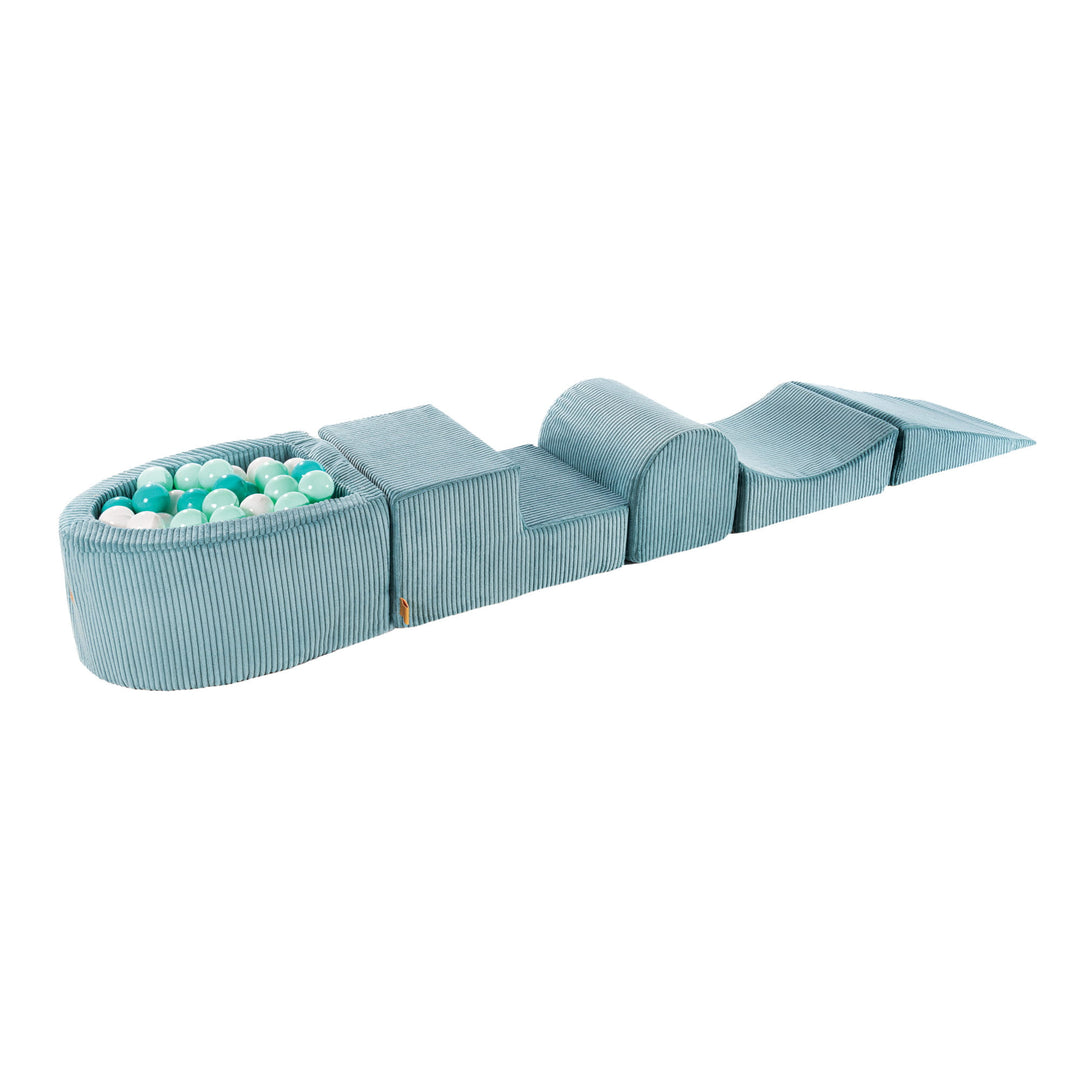 MeowBaby® Playset with Small Ball Pit - Turquoise &amp; Turquise/White/Mint