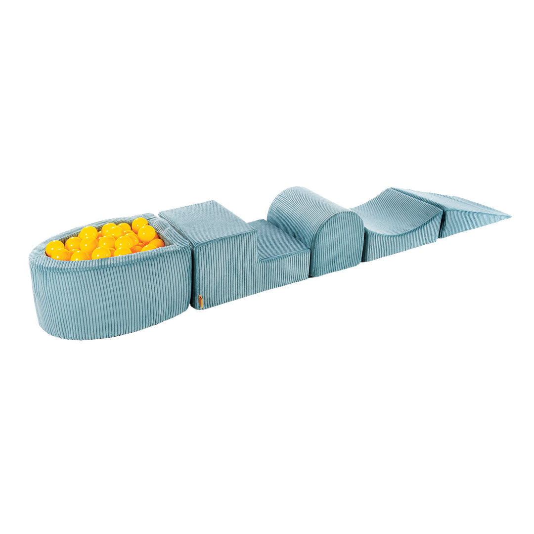MeowBaby® Playset with Small Ball Pit - Turquoise &amp; Yellow