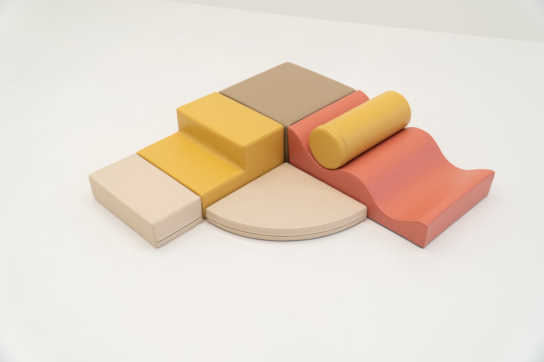Soft Play 6 Foam Block Set - Pastel Pink Explorer