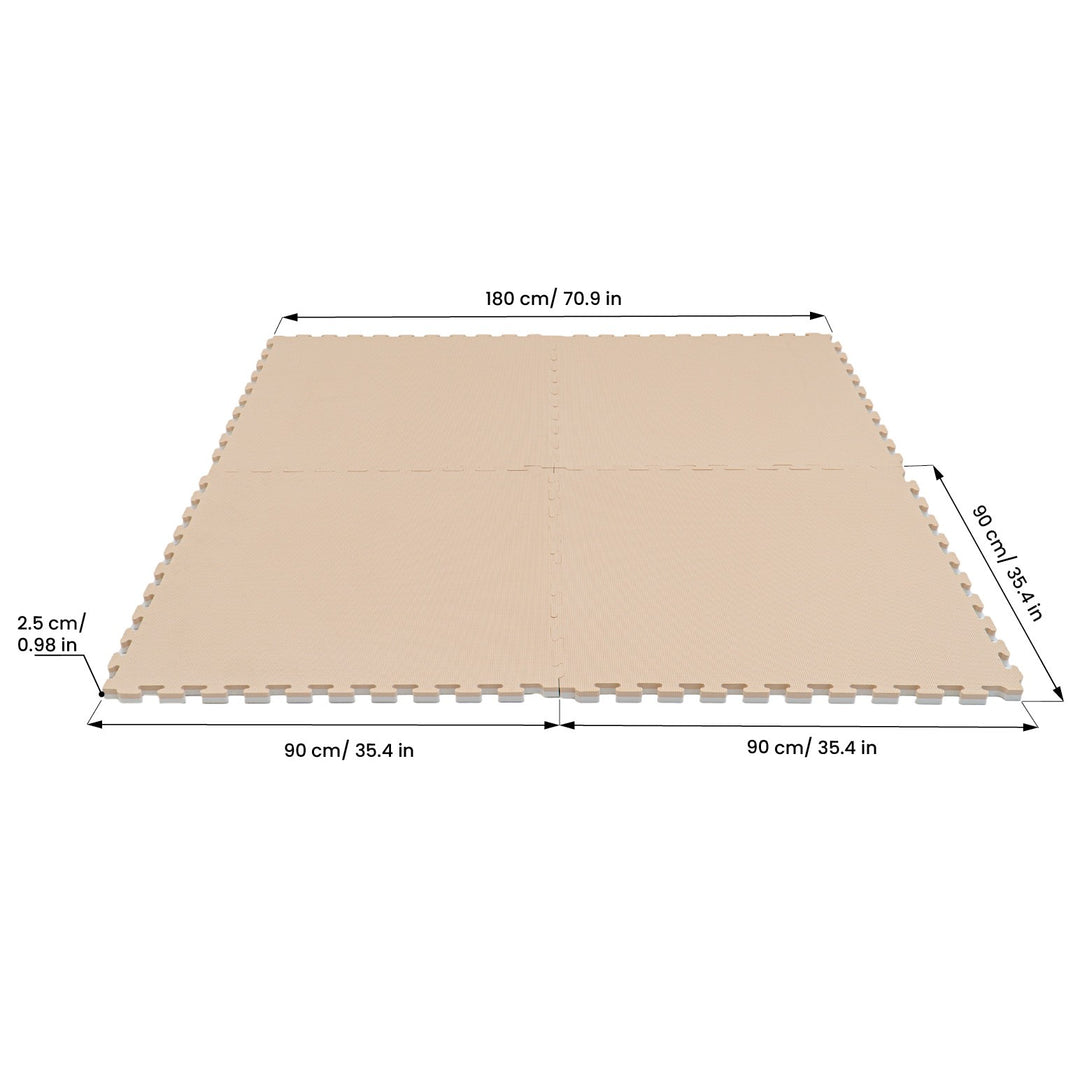 Large Foam Puzzle Mats - Beige / White