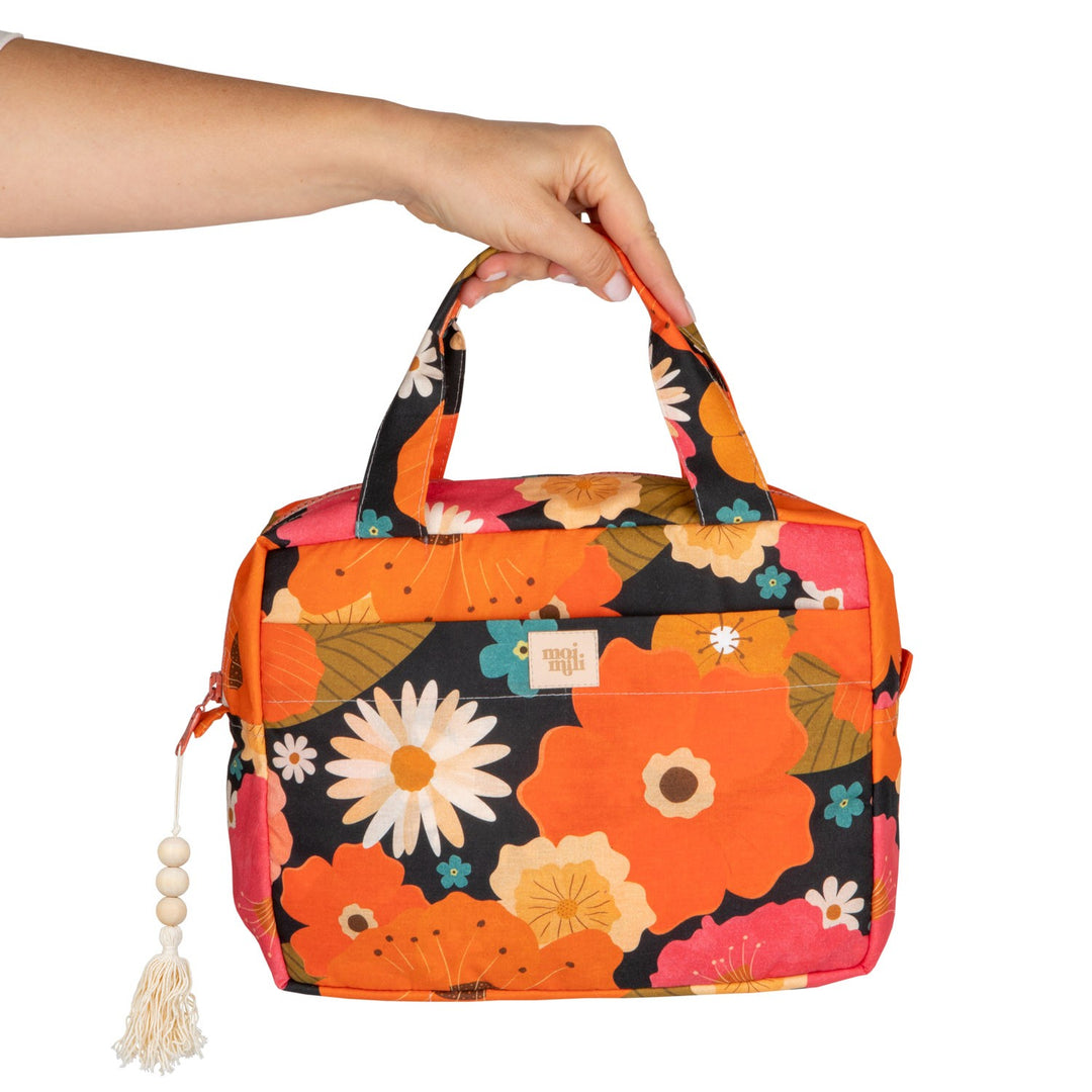 Large Make-Up Bag - Picnic With Flowers