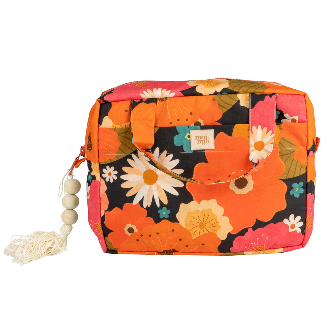 Large Make-Up Bag - Picnic With Flowers