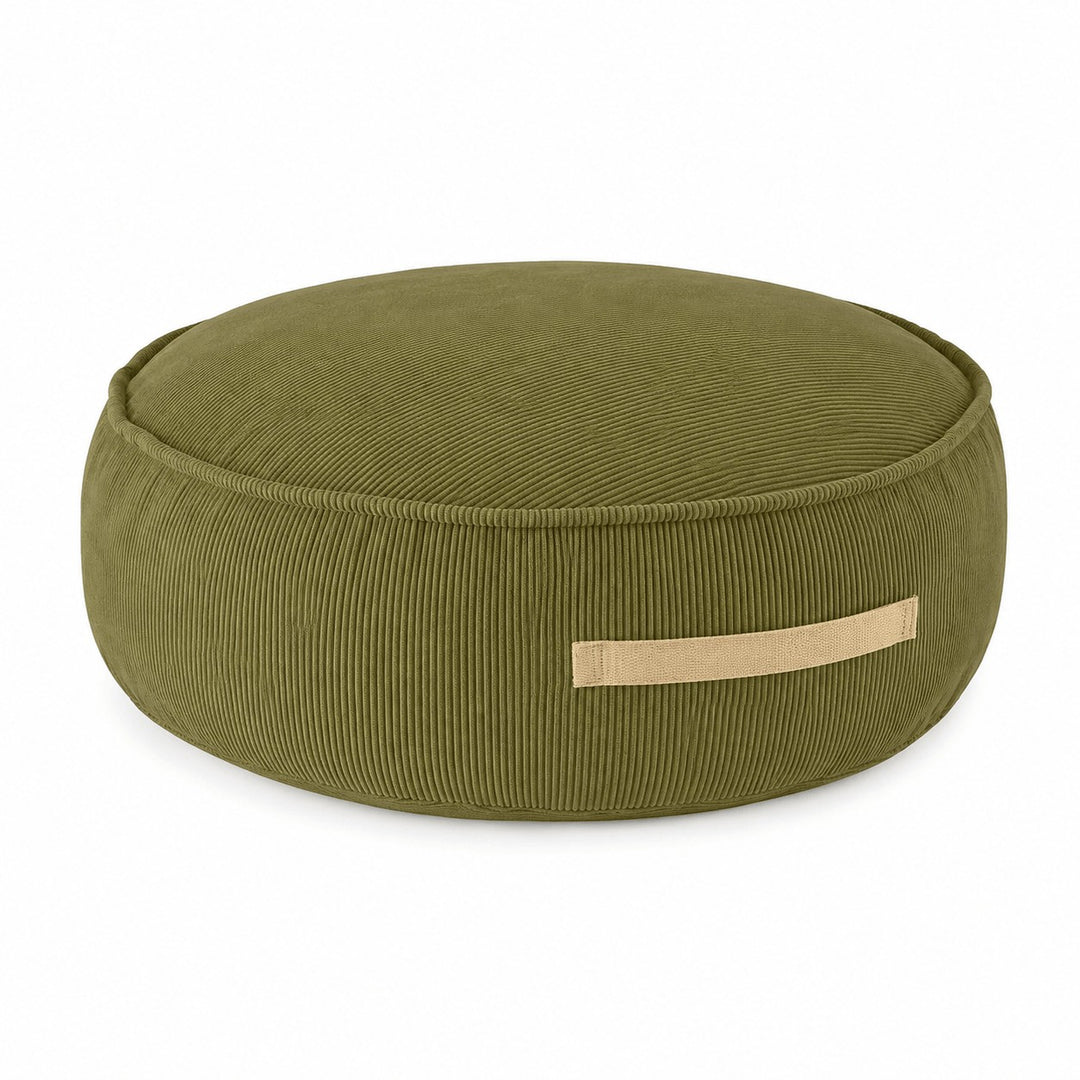 MeowBaby® Corduroy Pouf Round –  Lime