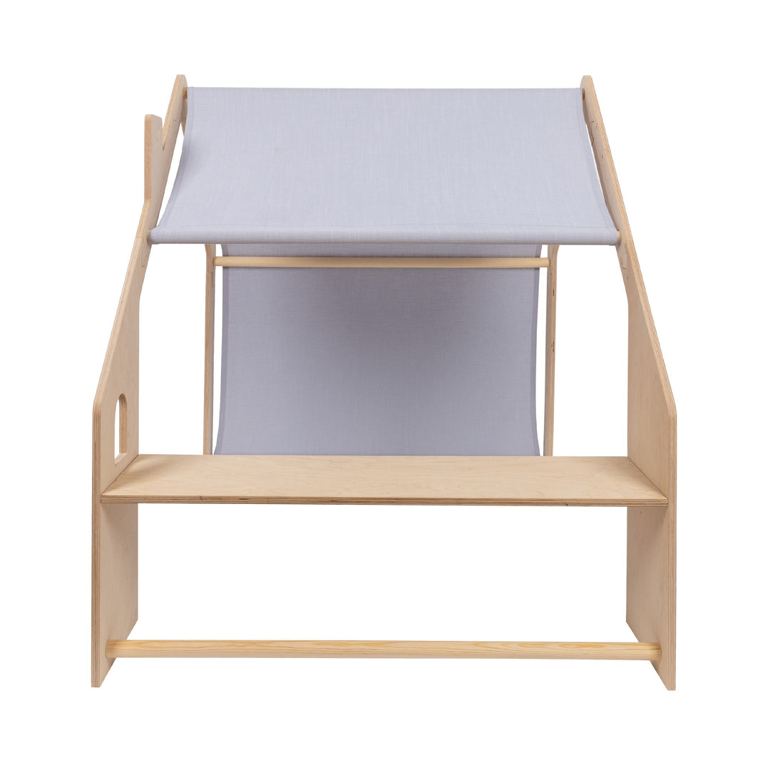 MeowBaby® White Wooden House for Kids - Blue Roof