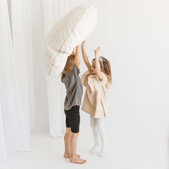 Bouclé Kids Floor Cushion – Ecru, 100 cm