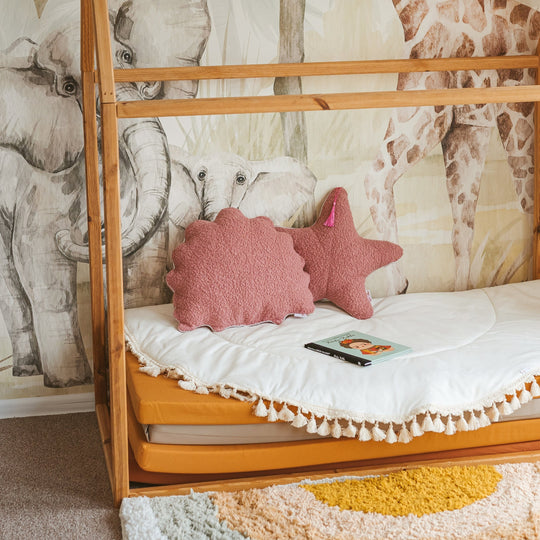 Bouclé Seashell and Starfish Cushions – Rose, Set of 2