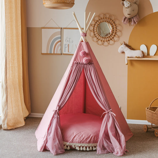 Fairy Kids Play Tent with Tulle – Rose
