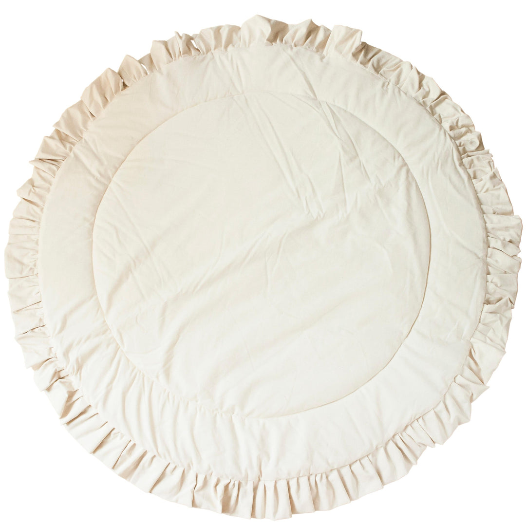 Kids Play Mat with Ruffled Border – Ecru, 125 cm