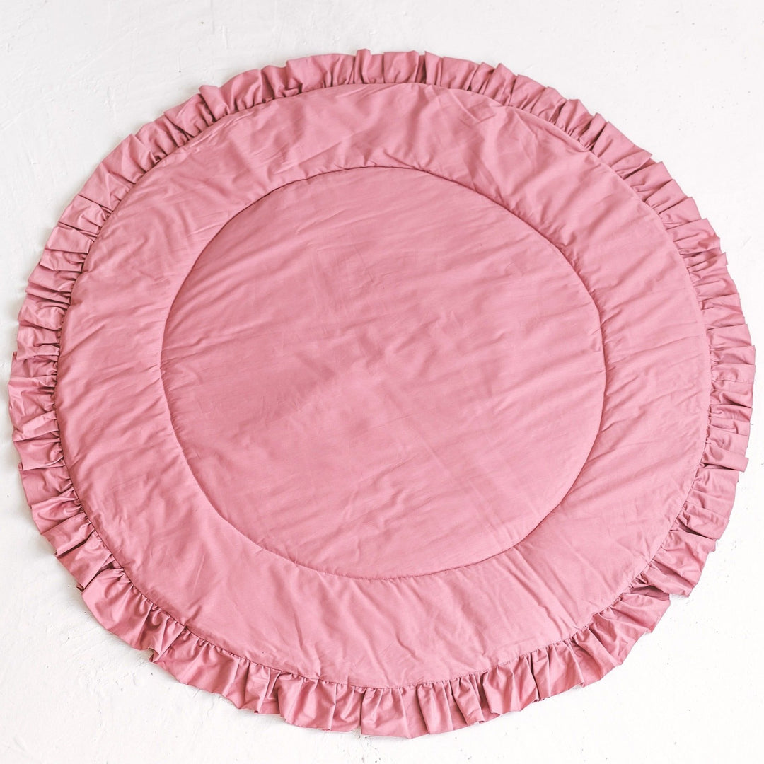 Kids Play Mat with Ruffled Border – Rose, 125 cm
