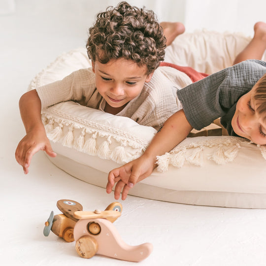 Large Round Nest Play Mat &amp; Kids Lounger – Ecru, 110 cm