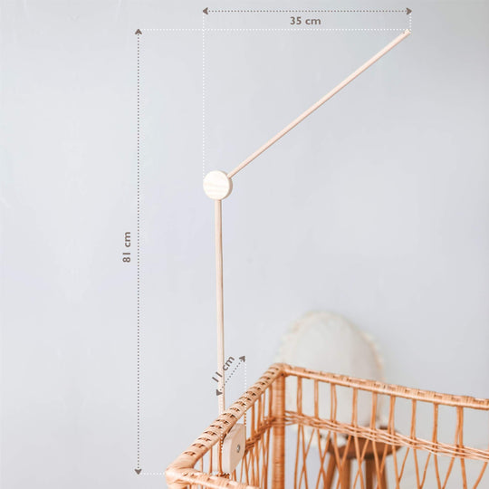 Wooden Crib Mobile Holder – Natural Ash, 81 cm
