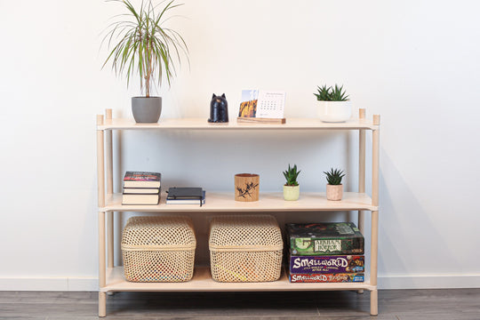 Montessori-Inspired Wooden Shelving Unit Large, 3 Shelves
