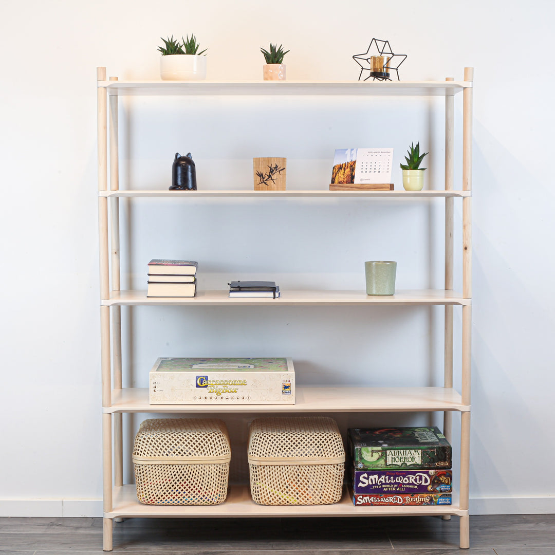 Montessori-Inspired Wooden Shelving Unit Large, 5 Shelves