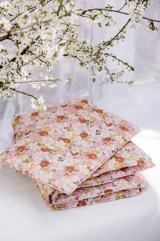 Muslin Baby Blanket + Pillow Set - Spring Garden