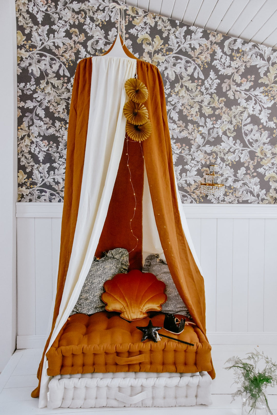 Organic Cotton and Linen Canopy - Caramel Circus
