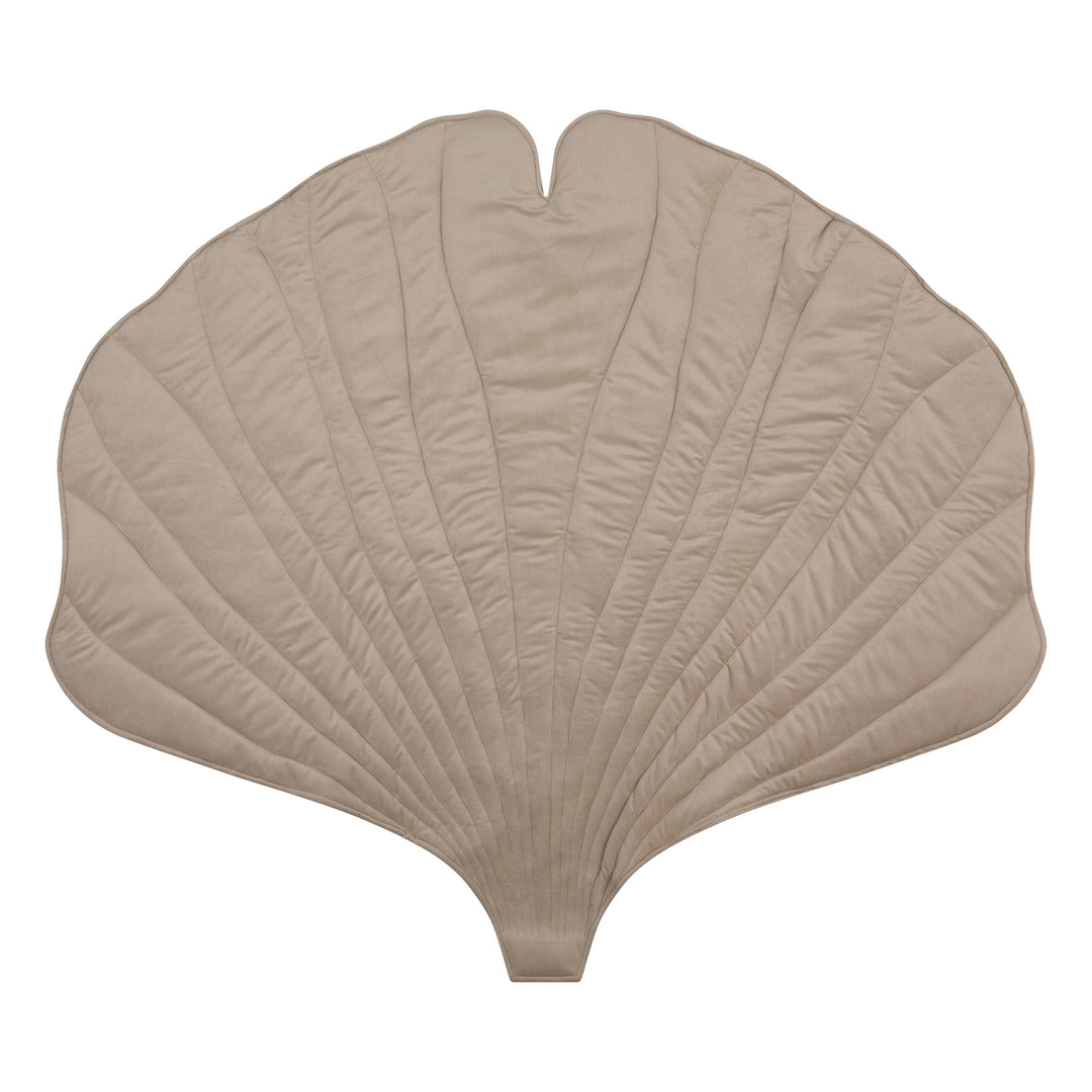 Organic Cotton and Velvet Ginkgo Leaf Playmat - Cream