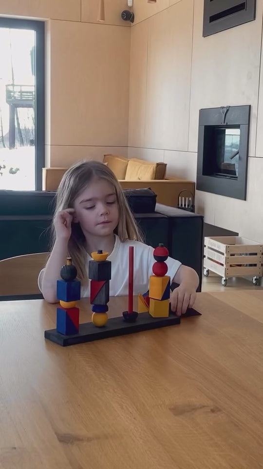 Montessori-geïnspireerd modern stapelspeelgoed Modern X