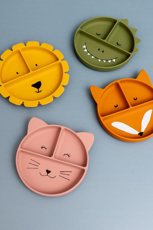 Silicone Divided Suction Plate for Kids - Mr. Lion