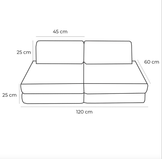 Small Modular Sofa for Kids - Churros Jurassic Grey
