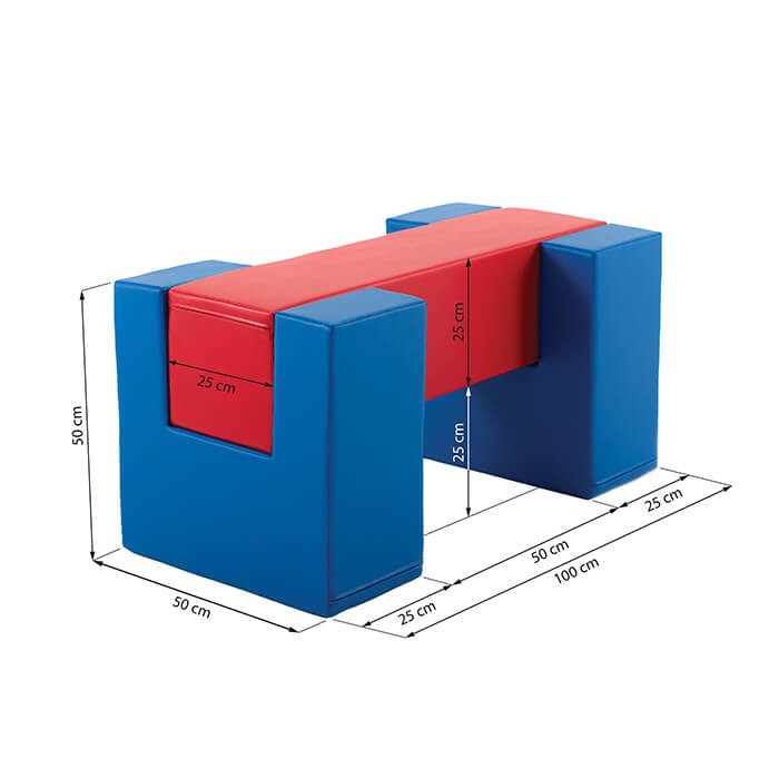 Soft Play Activity Set Balance Bridge - Blue &amp; Red