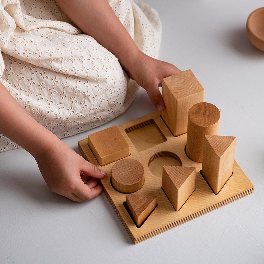 Houten vormensorteerblokken - Naturel XL