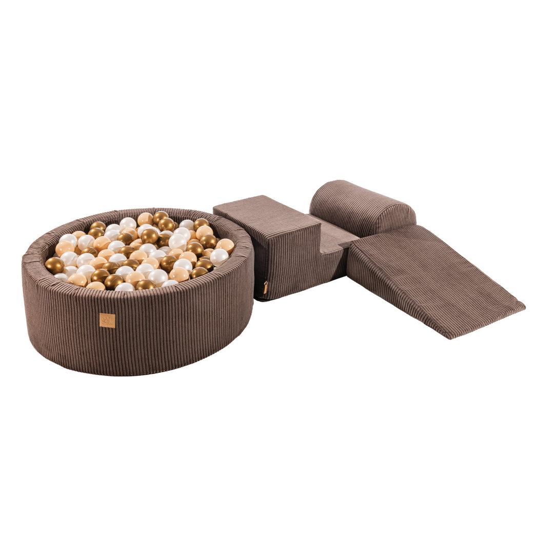 MeowBaby® Playset with Ball Pit - Brown, Gold &amp; White Pearl