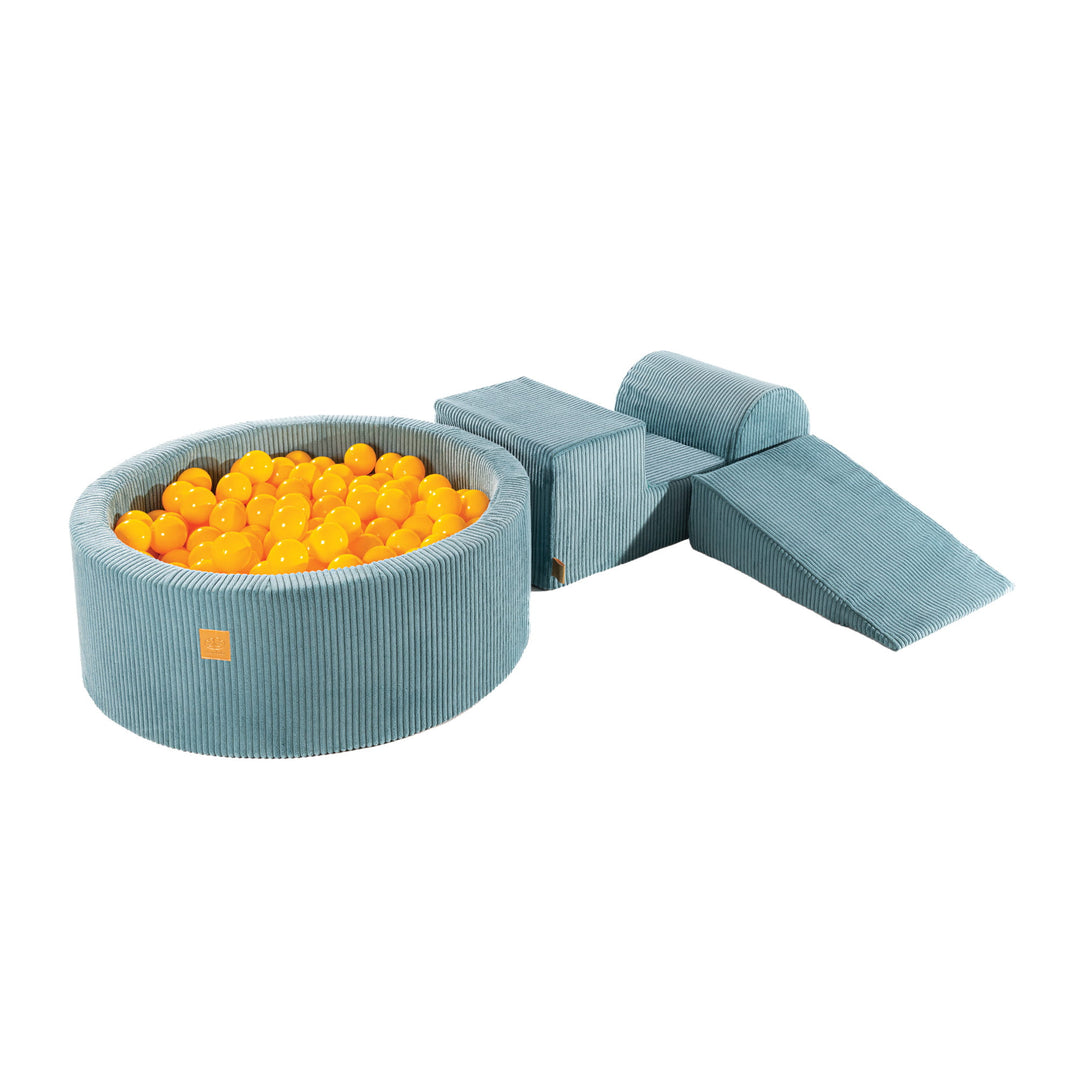 MeowBaby® Playset with Ball Pit - Turquoise &amp; Yellow
