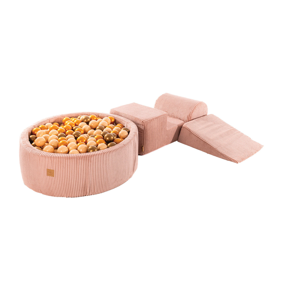 MeowBaby® Playset with Ball Pit - Pink, Beige &amp; Gold