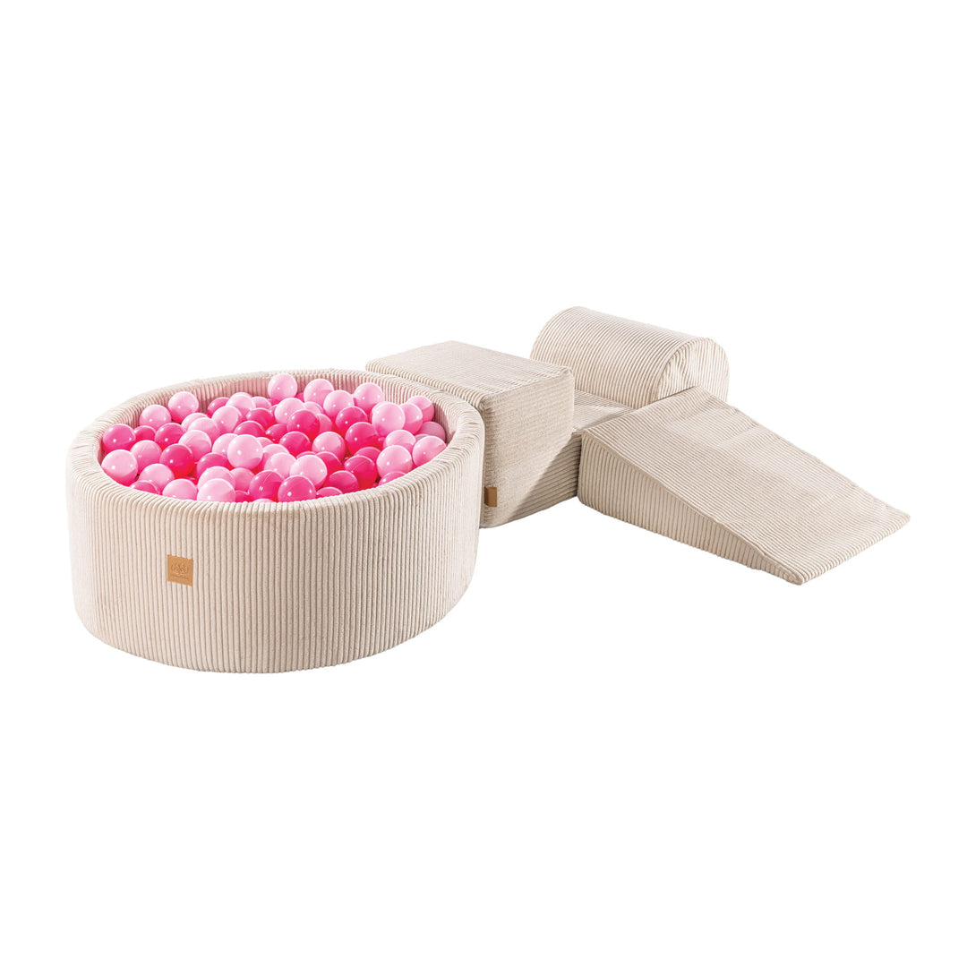 MeowBaby® Playset with Ball Pit - Ecru &amp; Pink