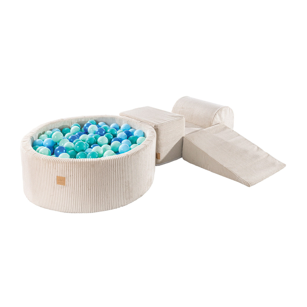 MeowBaby® Playset with Ball Pit - Ecru &amp; Blue