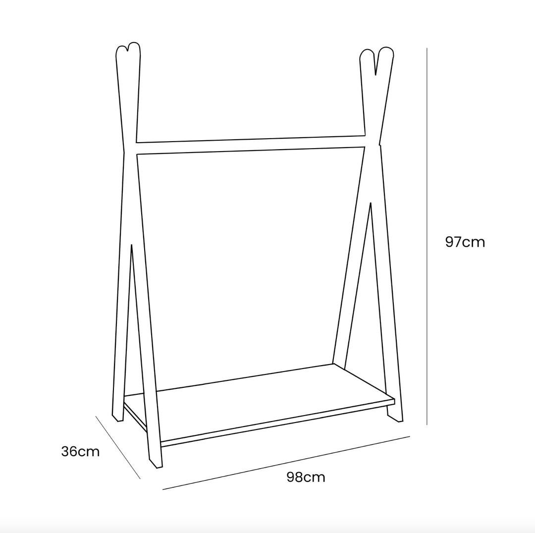 Tipi Clothing Rack For Children - Large White