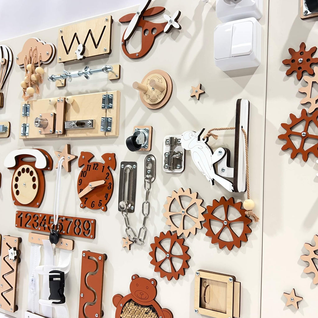 Two-piece wall activity panel (60×80 + 60×39 cm)