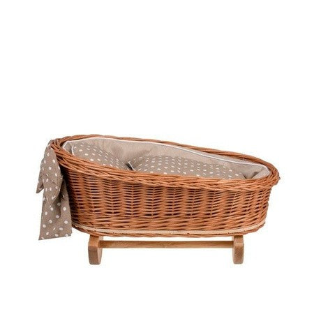 Wicker Rocking Cradle Mimi Natural - Beige Bedding