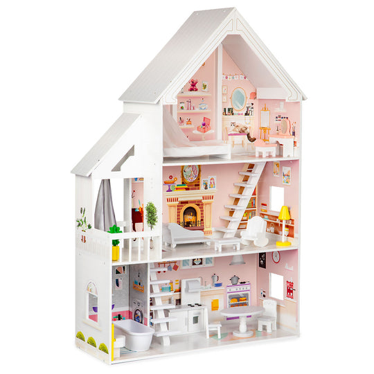 Wooden Dollhouse Liselle with LED Lights