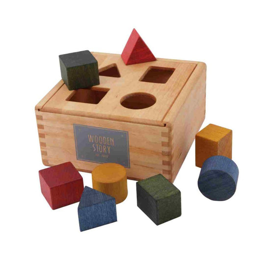 Wooden Shape Sorting Box - Colorful