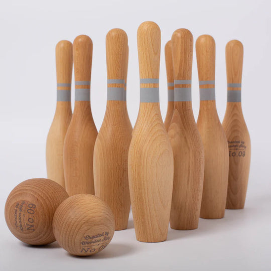 Wooden Bowling Pins - Natural