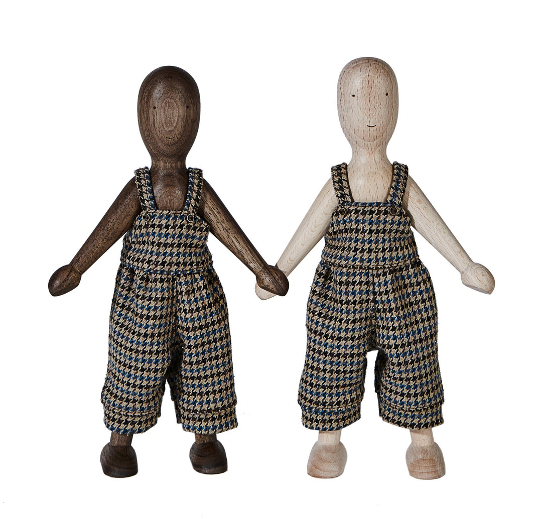 Wooden Walnut Doll with Pants